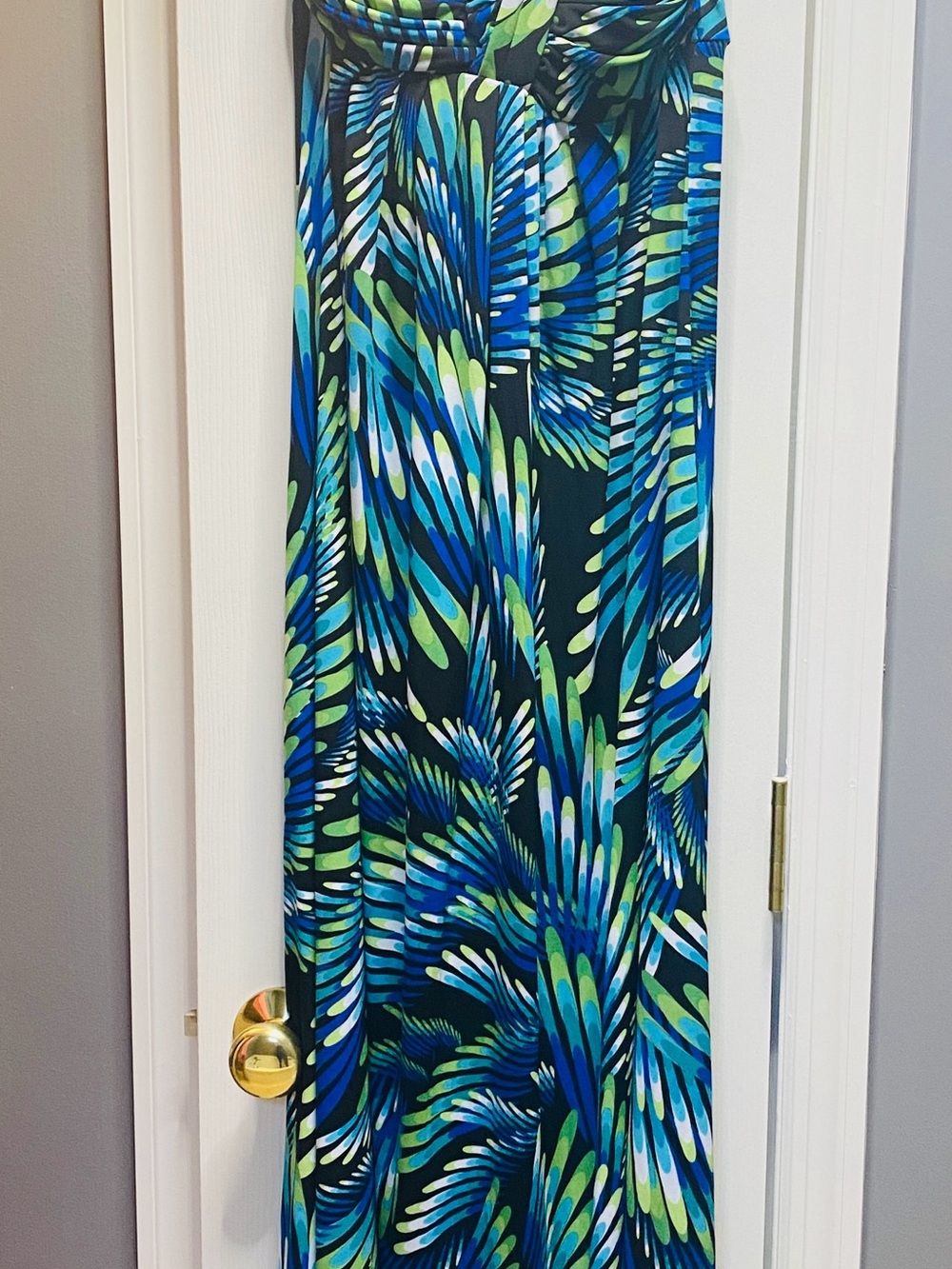 Bisou Bisou Tropical Print Maxi Dress in Blue and Green